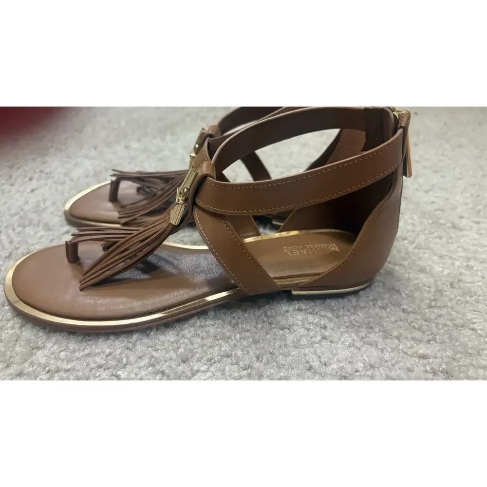 Michael Kors Winslow Flat Leather Tassel Sandals ✨size 6